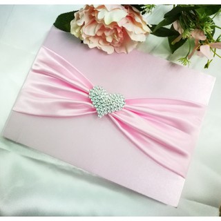 สมุดอวยพรงานแต่ง สมุดประสาทพร สมุดเซ็นอวยพรคาดโบว์  เลือกเพช…