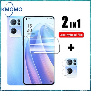 ฟิล์มไฮโดรเจลกันรอย แบบเต็มจอ ขอบโค้ง สำหรับ OPPO Reno 8 Pro 5G 8T 8z 7 SE 7z 6 6z 5 5F 4 3 2z 2F ฟิล์มเลนส์กล้องสำหรับ