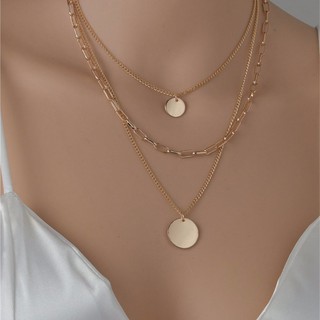 Round charm layered necklace  สร้อยคอเลเยอร์