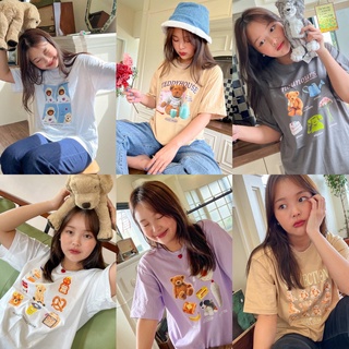 Live34# ลด15% WYRDDP เสื้อยืดงานคัตตอล Teddy bear หลายสี oversize สุดปัง สไตล์เกาหลี เเฟชั่นน่ารัก สาวอวบใส