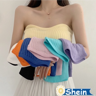 Shein🔥พร้อมส่ง🔥เสื้อปาดไหล่ คาร์ดิแกนสีทึบเซ็กซี่สไตล์เกาหลี ใส่นุ่มสบายไม่คัน มี8ส 11069