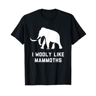 เสื้อยืด ผ้าฝ้าย 100% พิมพ์ลายกราฟิก Mammoth Pun Joke Extinct Elephant Animal Lover ของขวัญคนรักS-5XL