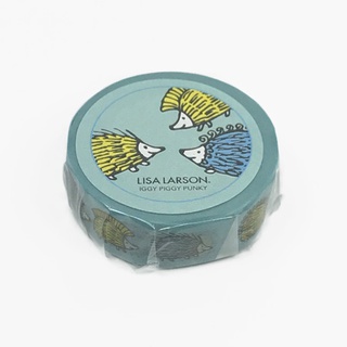 Masking Tape เทปตกแต่ง Lisa Larson จากญี่ปุ่น ลายเม่น IGGY PIGGY PUNKY สีฟ้า ขนาด 1.5 x 10 ม.