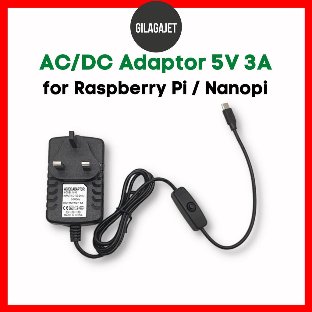 อะแดปเตอร์ AC DC 5V 3A Type C สําหรับ Nanopi R2S R4S Raspberry Pi 4