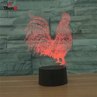 Thunlit โคมไฟกลางคืน รูปไก่ แสียบUSB ไฟหลากสี LED ปรับได้ 7 สี