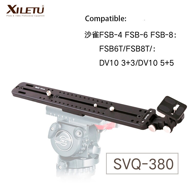 XILETU SVQ-380 Telephoto เลนส์สนับสนุนกรอบกล้องเลนส์ผู้ถือขาตั้งสําหรับ Sachtler FSB-4/6/8 FSB6T/8T 
