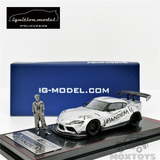 โมเดลรถยนต์ Ig 1:64 PANDEM Supra (A90) สีเงิน พร้อม Mr Miura Diecast