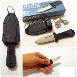 มีดห้อยคอ มีดพก Cold Steel Super Edge Neck Knife Serrated Blade พร้อมส่ง ราคาถูก