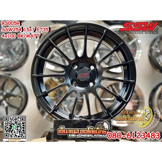 ล้อแม็กซ์ ลายRS005R SSW254 ล้อแม็กซ์ขอบ15 สีดำ โดนใจสายซิ่ง งานStamford Sport Wheel ขอบ15 กว้าง7 ออฟ35 4รู100