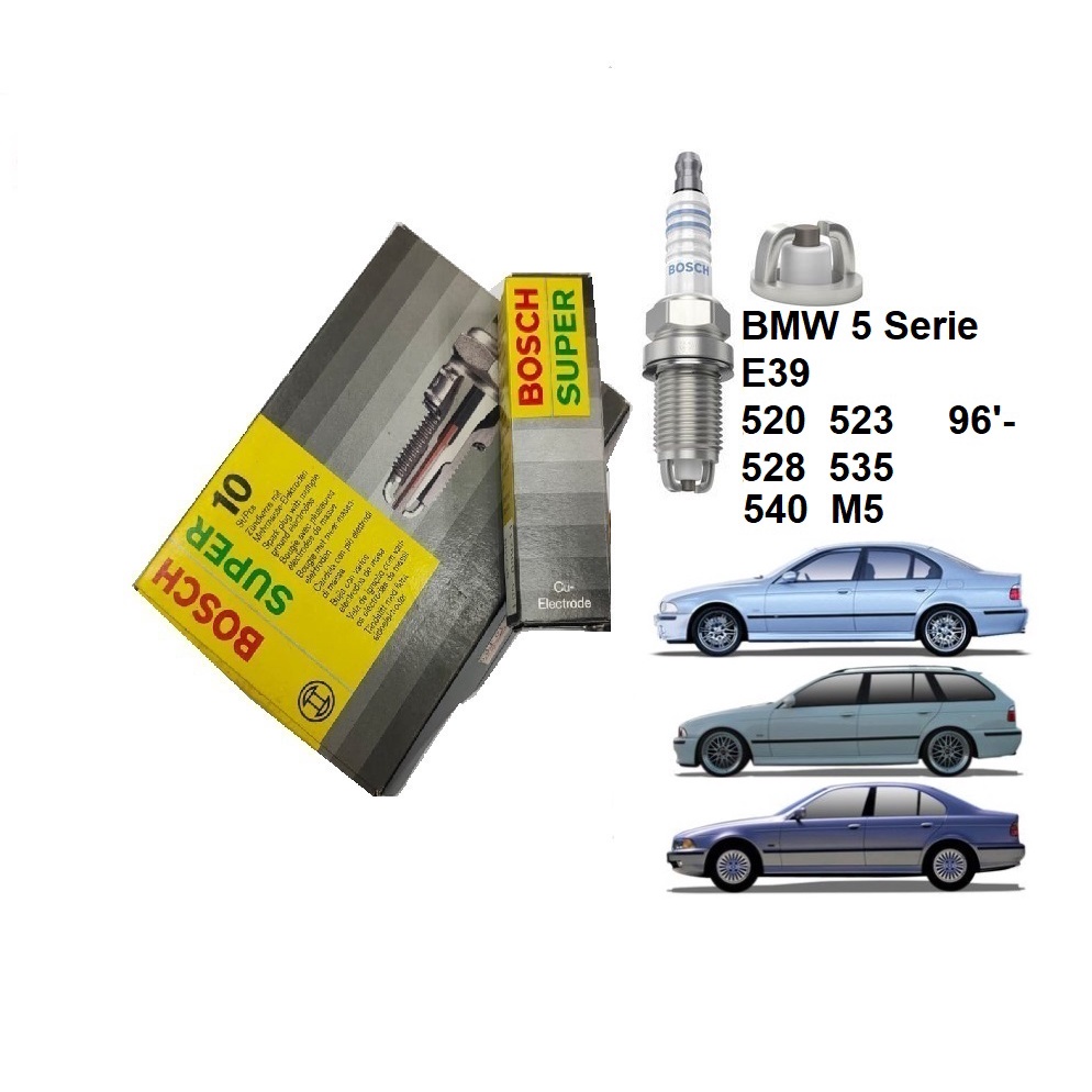 หัวเทียนนิกเกิล F7LDCR Bosch 0241235751 ซุปเปอร์พลัส บีเอ็มดับเบิลยู จ34 จ39 จ38 จ32 520 523 525 530