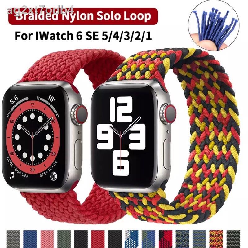 24 ชั่วโมง100 % ต้นฉบับ☌พร้อมส่ง🎊Apple Watch Solo Loop Nylon band (สายถัก) For 1/2/3/4/5/SE/6 42/44 MM