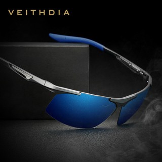 แว่นกันแดด Veithdia แว่นกันแดดกึ่งไม่มีแว่นตา Polarized Men แว่นตากันแดดกระจก