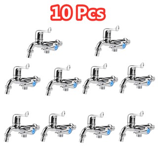 ABS Washing Machine Faucet Sink Basin Water Tap with Double Spout&amp;Handle G1/2 Tail HandleLS-011