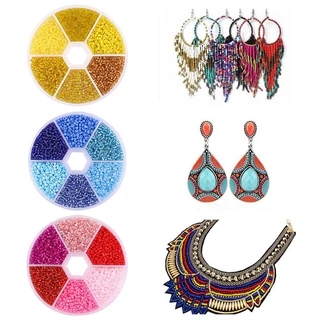 ลูกปัดแก้ว 2 มม. คละสี สําหรับทําเครื่องประดับ 3900 ชิ้น