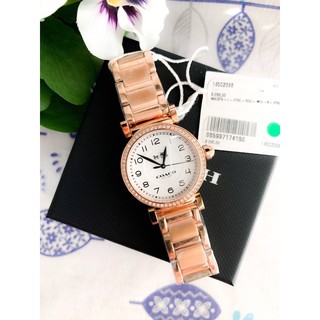 (ผ่อน0%) นาฬิกา 🌟Coach🌟 🌟Womens Madison Watch Quartz Mineral Crystal 🌟ขนาด 32 mm 🌟กล่องแบรนด์ 🌟สีโรสโกลด์