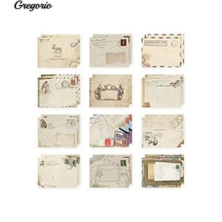 Gregorio 12pcs / Set Vintage Vintage Airmail ซองจดหมายขนาดเล็กสำหรับงานปาร์ตี้การ์ดอวยพร