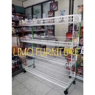 ชั้นวางของ4ชั้น รุ่นซุปเปอร์ตะกร้าหน้ากว้าง120cm. ขนาด39*120*130cm.สีอบอีพอคซี่L322
