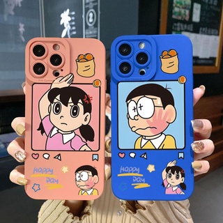 เคสโทรศัพท์มือถือ ขอบสี่เหลี่ยม ป้องกันเต็มเลนส์ ลาย Nobita Nobi Minamoto Shizuka สําหรับ POCO X4 Pro M4 M3 Pro 5G X3 NFC GT F3 C55