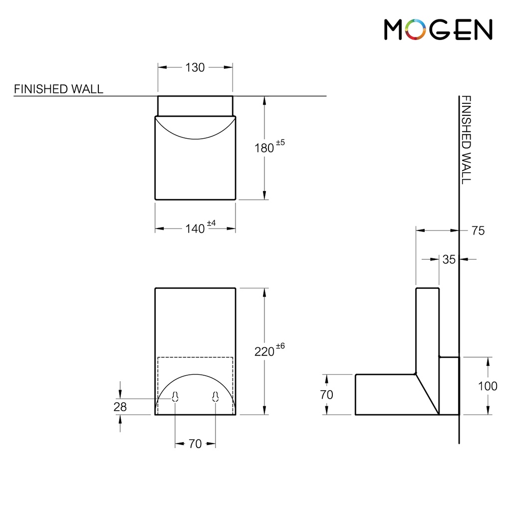 MOGEN setAC01 ที่ใส่กระดาษทิชชู่ พร้อมที่วางนิตยสารสีขาว 1แถม1 - รูปที่ 2