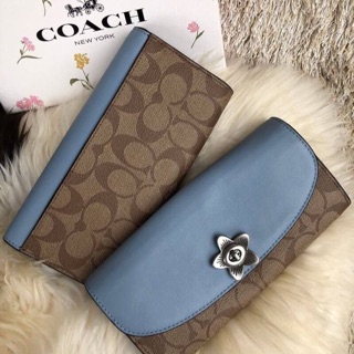 กระเป๋าสตางค์ COACH F73382 SLIM ENVELOPE WALLET IN SIGNATURE CANVAS ของแท้