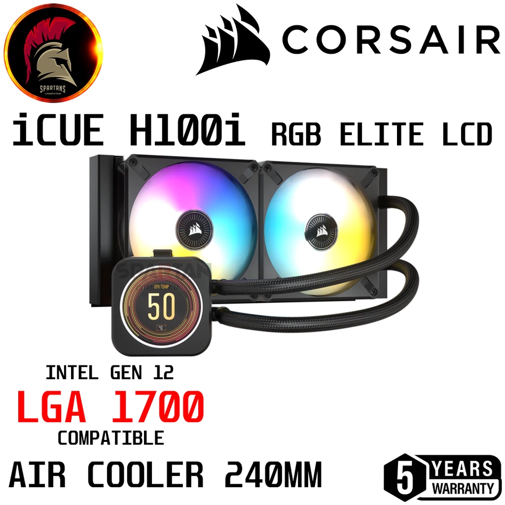 CORSAIR iCUE H100i RGB ELITE LCD Liquid CPU Cooler LGA 1700 ( Z690