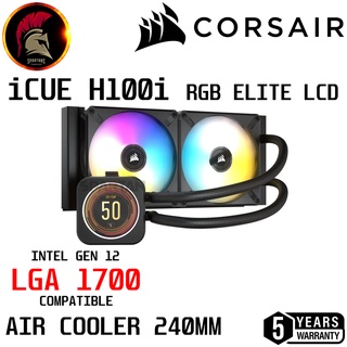 CORSAIR iCUE H100i RGB ELITE LCD Liquid CPU Cooler LGA 1700 ( Z690 Intel gen12 i5 i7 i9 12600 12600k 12600kf 12700 12700