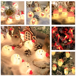 Ready| 1.5 / 2m 10LED Snowman / ซานตา / ไฟคริสต์มาสไฟ Led ไฟแขวนตกแต่งคริสต์มาส