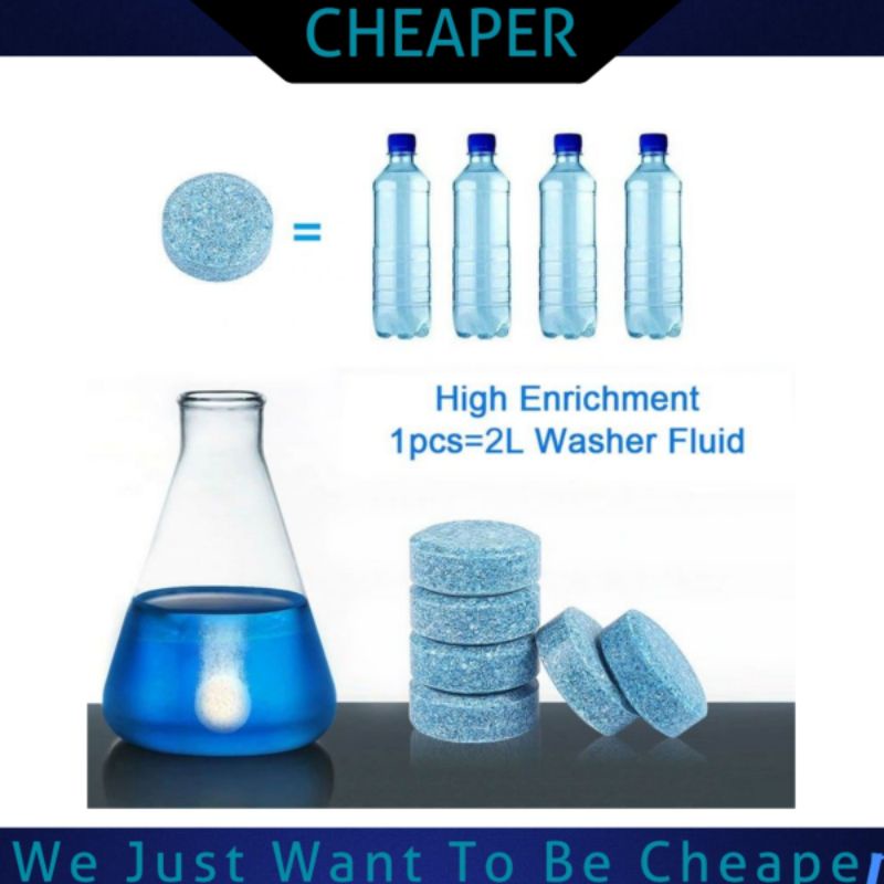 1 ชิ้น x รถกระจกทําความสะอาดแท็บเล็ตล้าง Cuci Wiper Auto Fine Agent = 2 ลิตรน้ํา