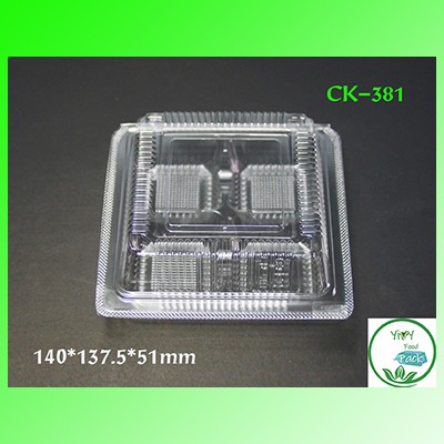 🔥CK-381🔥 กล่องขนมเค้ก TC-44 4ช่องใส OPSกล่องพลาสติกใส BP4 4หลุม 100ชิ้น