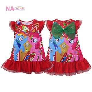 My Little PONY ชุดกระโปรงเด็กหญิง ชุดเดรส ลายการ์ตูน โพนี PONY จาก NADreams ชุดกระโปรง เดรส สีชมพู