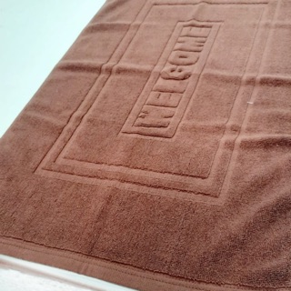 พรมห้องน้ำ ผ้าเช็ดเท้าห้องน้ำ WELCOME สีน้ำตาล เกรดโรงแรม ✨ Brown WELCOME Bath Mat Hotel Quality