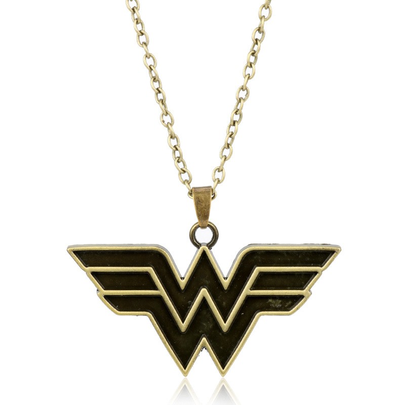 Wonder Woman Wonder Woman W สร้อยคอตัวอักษรโซ่เสื้อกันหนาว