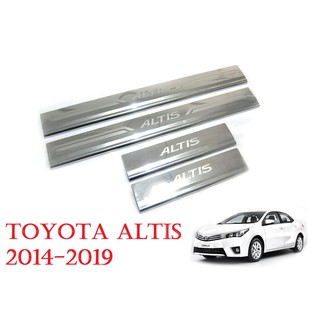 (4ชิ้น) ชายบันได โตโยต้า อัสติส ปี 2014-2018 ชายบันไดประตู Toyota Corolla Altis สคัพเพลท กันรอยประตู สแตนเลส ราคาถูก