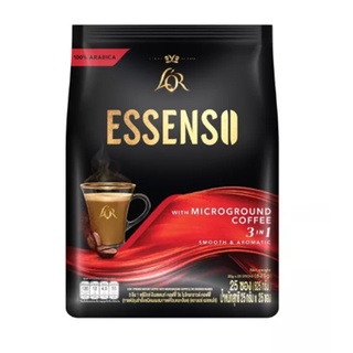 Lor Essenso Microground Coffee 3 in 1 Smooth Aromatic 25g.x 25 sachets net 625g.กาแฟคั่วบดละเอียดสำเร็จรูป  เครื่องดื่ม