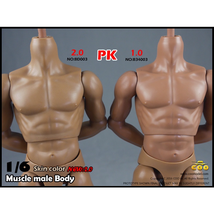 พร้อมส่ง ฟิกเกอร์ โมเดล ของสะสม COOMODEL BD001, BD002 Narrow shoulders male Body 2.0