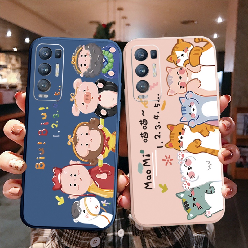 เคสโทรศัพท์มือถือ ขอบสี่เหลี่ยม ลาย Journey to the West สําหรับ OPPO Reno6 Z 5G Reno 5 Pro 4 3 Reno2