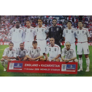 โปสเตอร์ ทีม อังกฤษ ปีเก่า England รูปภาพ ฟุตบอล ไม่พิมพ์แล้ว ทีมฟุตบอล กีฬา football โปสเตอร์ติดผนัง poster