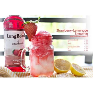 ลองบีชไซรัปสตรอว์เบอร์รี่ (740 ml.) LongBeach Strawberry Syrup น้ำเชื่อม/ น้ำหวาน/ น้ำผลไม้เข้มข้น