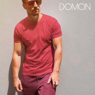 เสื้อยืดแขนสั้นคอกลม DOMON เนื้อผ้า Top Dyed Cotton 100%