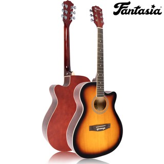 Fantasia Acoustic Guitar กีตาร์โปร่ง 40 นิ้ว คอเว้า รุ่น QAG401G (Sunburst) ** กีต้าร์โปร่งมือใหม่ **