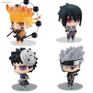 Figure ของสะสม โมเดลตัวการ์ตูน✳Naruto hand-made รุ่น Q ตาขดกันยุง Naruto Sasuke Kakashi กับดิน Ferret รุ่นเดสก์ท็อปตกแต่