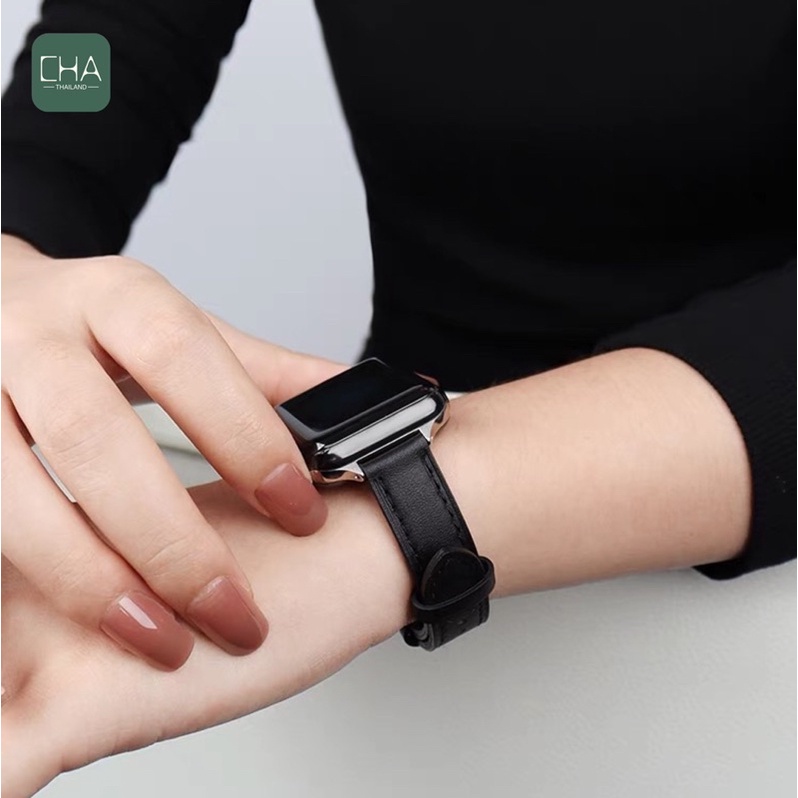 สายนาฬิกา ใหม่บางสายหนัง PU เล็ก สาย Watch 7 6 5/SE/4/38/40/41/42/45 สาย PU สายนาฬิกา smart watch