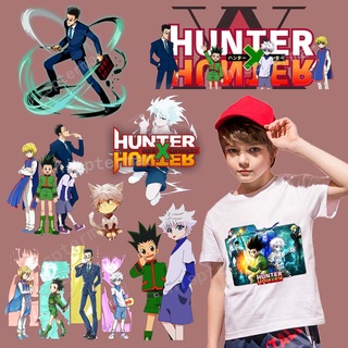 แผ่นสติกเกอร์รีดร้อน ลาย Hunter X Hunter ซักล้างได้ สําหรับตกแต่งเสื้อผ้า DIY