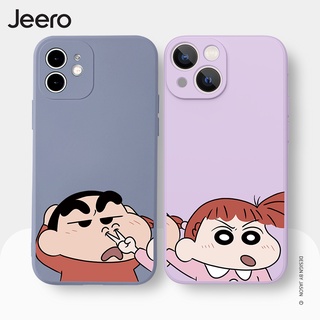 Jeero เคสคู่ เคสไอโฟน คู่รัก ขอบเหลี่ยมกันกระแทกซิลิโคนนุ่มการ์ตูนน่ารักตลก เคสโทรศัพท์ Compatible for iPhone 15 14 13 12 11 Pro Max SE 2020 X XR XS 8 7 ip 6S 6 Plus HFE1027