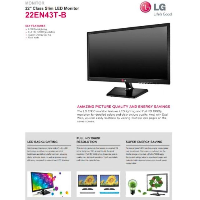 จอคอมมือสอง LG LED Monitor (21) Full HD 1080p I รวมราคาค่าจัดส่ง ...