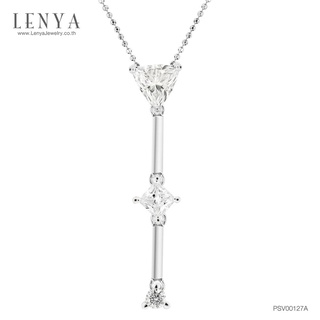 Lenya Jewelry จี้ ETERNAL ประดับ SWAROVSKI ZIRCONIA ตัวเรือนเงินแท้ชุบทองคำขาวแท้