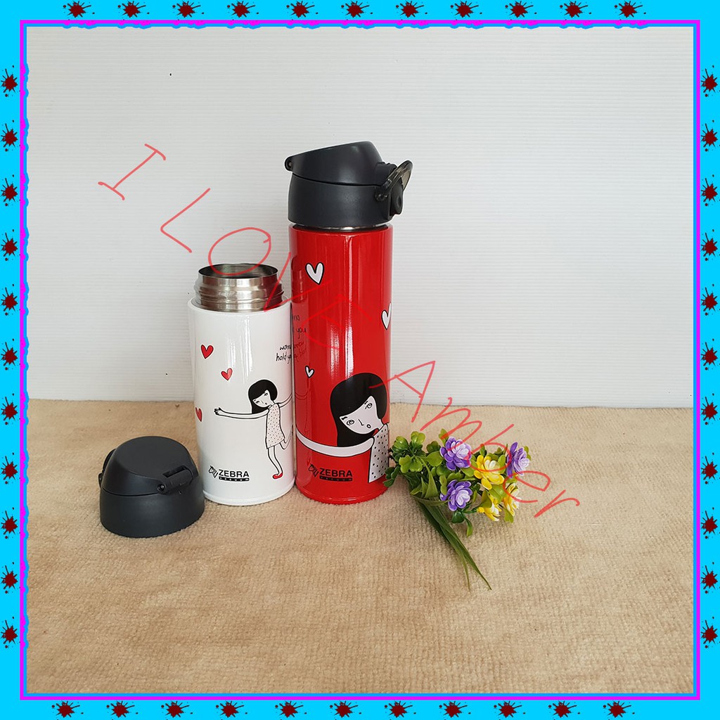 ชื่อ  : ZEBRA VACUUM FLASKS Ohjung 0.5 L. หัวม้าลาย , Zebra mug ,  ถ้วยน้ำสุญญากาศ ม้าลาย แก้วน้ำ สุ