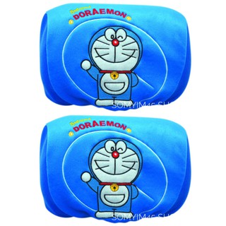 (2ชิ้น)ผ้า หุ้มหัวเบาะ ลาย#Doraemon (Do Eอี) ลิขสิทธิ์แท้