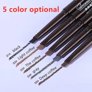 YOTAI ดินสอเขียนคิ้ว กันน้ำ ดินสอเขียนคิ้วแบบหมุน 2 in 1 มีแปรงปัดคิ้วในตัว มี 5 สีให้เลือก
