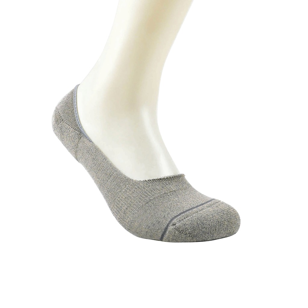 EMOO ถุงเท้าข้อสั้น แบบซ่อน เส้นใยผสม Bamboo ไร้ตะเข็บ สีเทาอ่อน LIGHT GREY